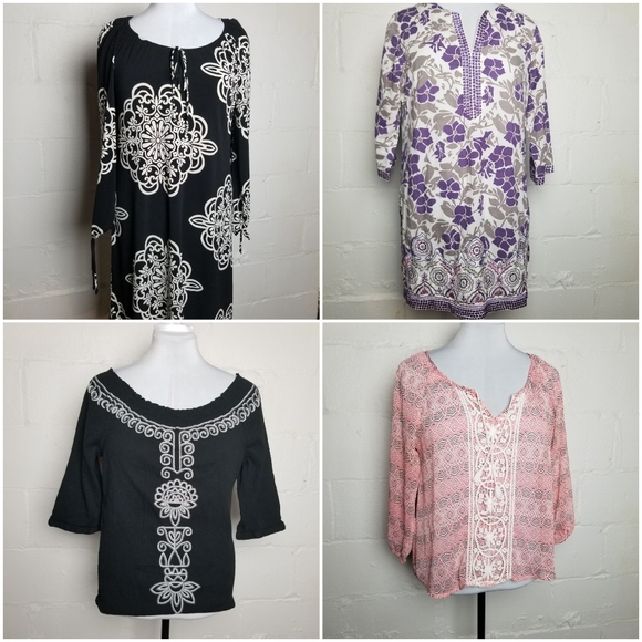 Collection of tops, tunics, and shells, M-XL - Picture 4 of 7